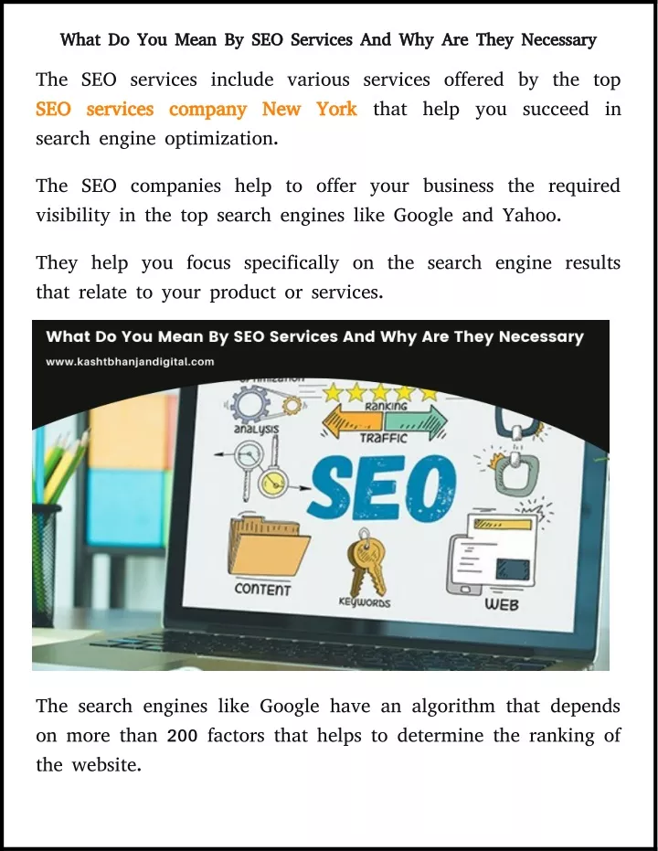 what do you mean by seo services and why are they