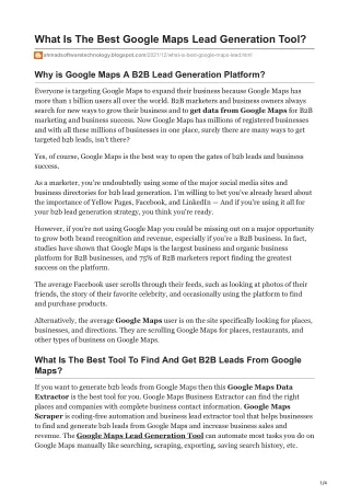 what is the best google maps lead generation tool