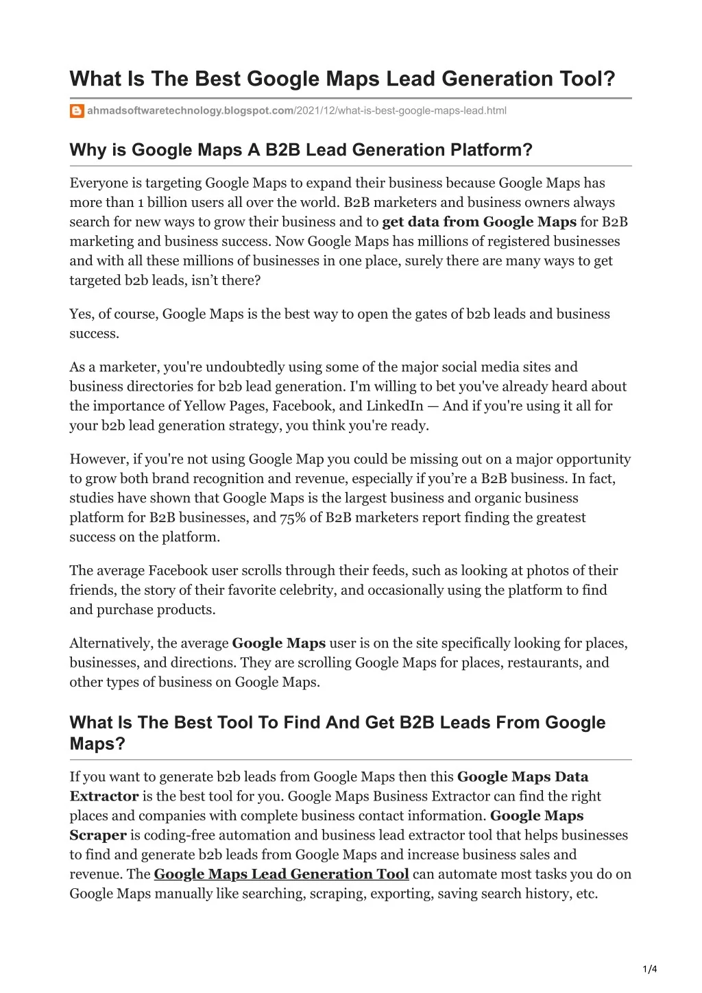 PPT - 1What Is The Best Google Maps Lead Generation Tool PowerPoint ...