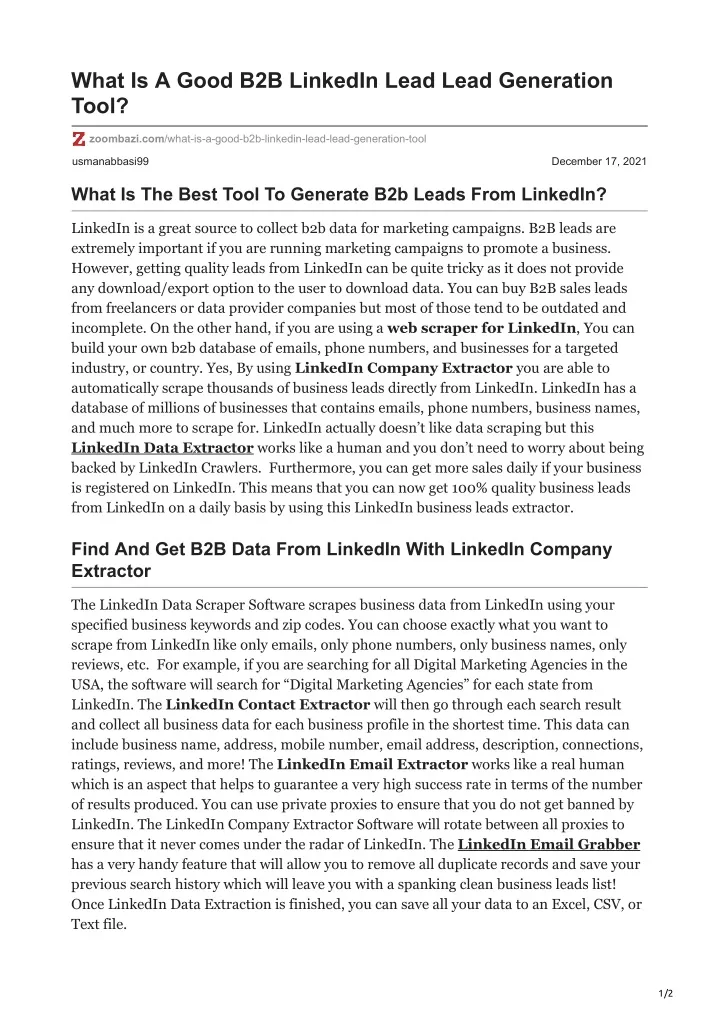 what is a good b2b linkedin lead lead generation