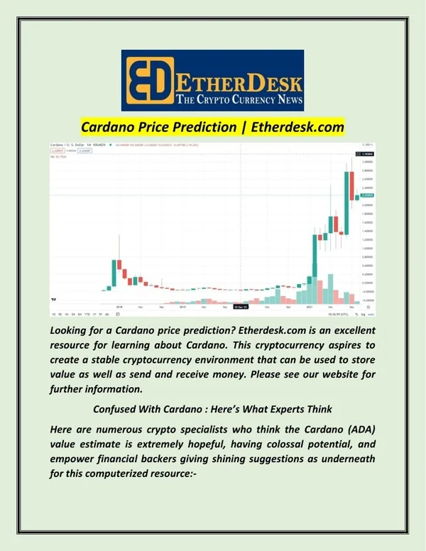 Cardano Price Prediction | Etherdesk.com