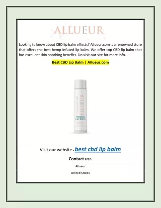 Best CBD Lip Balm | Allueur.com