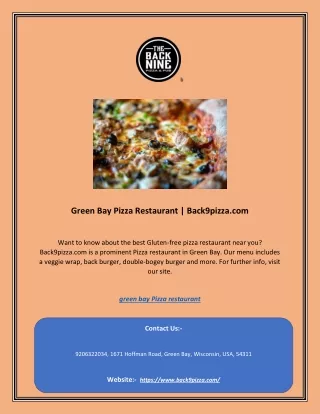 Green Bay Pizza Restaurant | Back9pizza.com