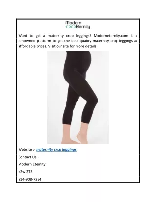 Maternity Crop Leggings  Moderneternity.com