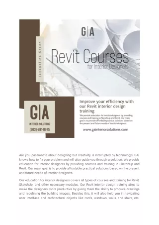 Improve your efficiency with our Revit interior design training