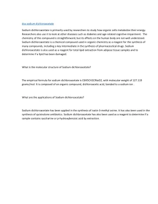 dca sodium dichloroacetate