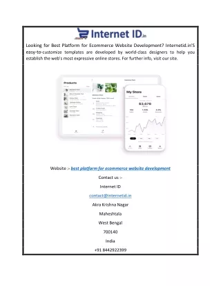 Best Platform for Ecommerce Website Development  Internetid.in