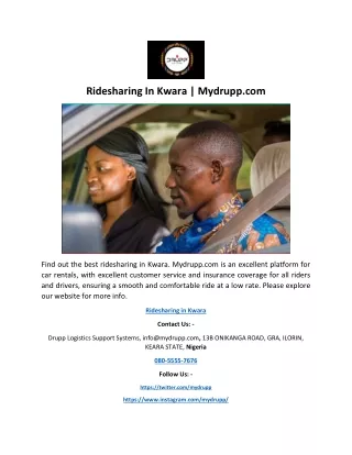 Ridesharing In Kwara | Mydrupp.com