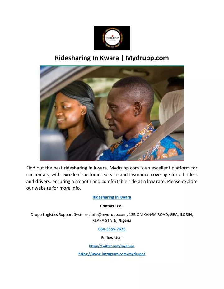 ridesharing in kwara mydrupp com