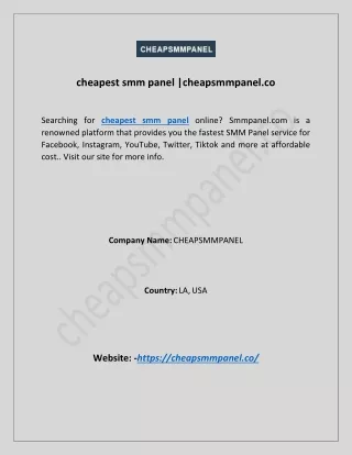 cheapest smm panel cheapsmmpanel co