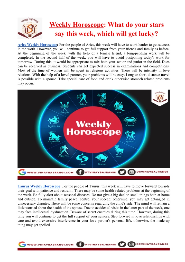weekly horoscope what do your stars say this week