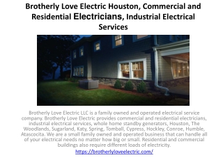 Brotherly Love Electric Houston, Commercial and Residential