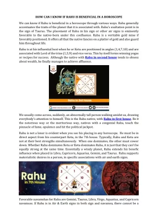how can i know if rahu is beneficial