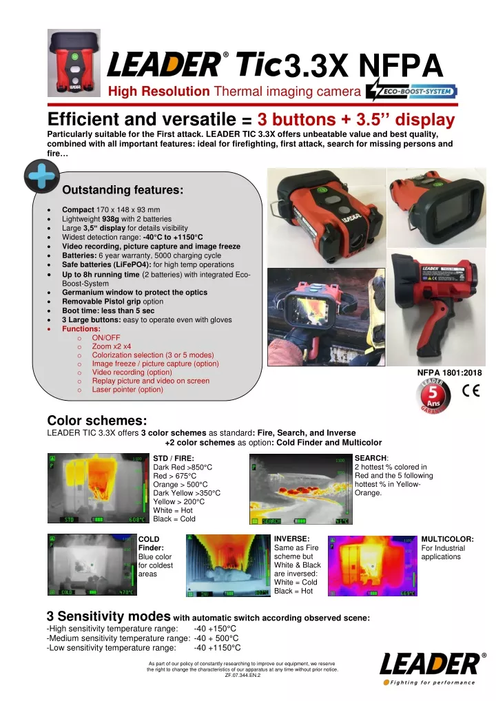 3 3x nfpa high resolution thermal imaging camera