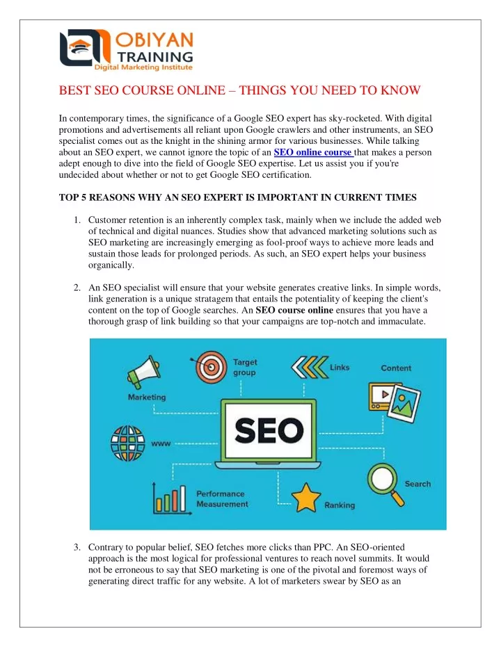best seo course online things you need to know