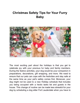Christmas Safety Tips for Your Furry Baby