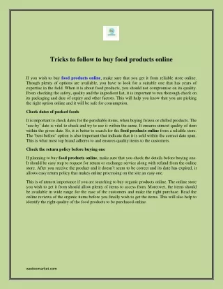 tricks to follow to buy food products online
