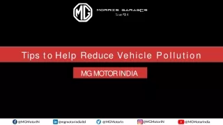 Tips to Help Reduce Vehicle Pollution