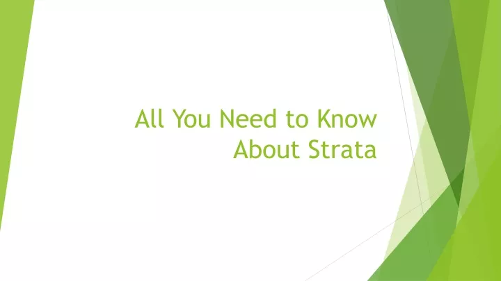 all you need to know about strata