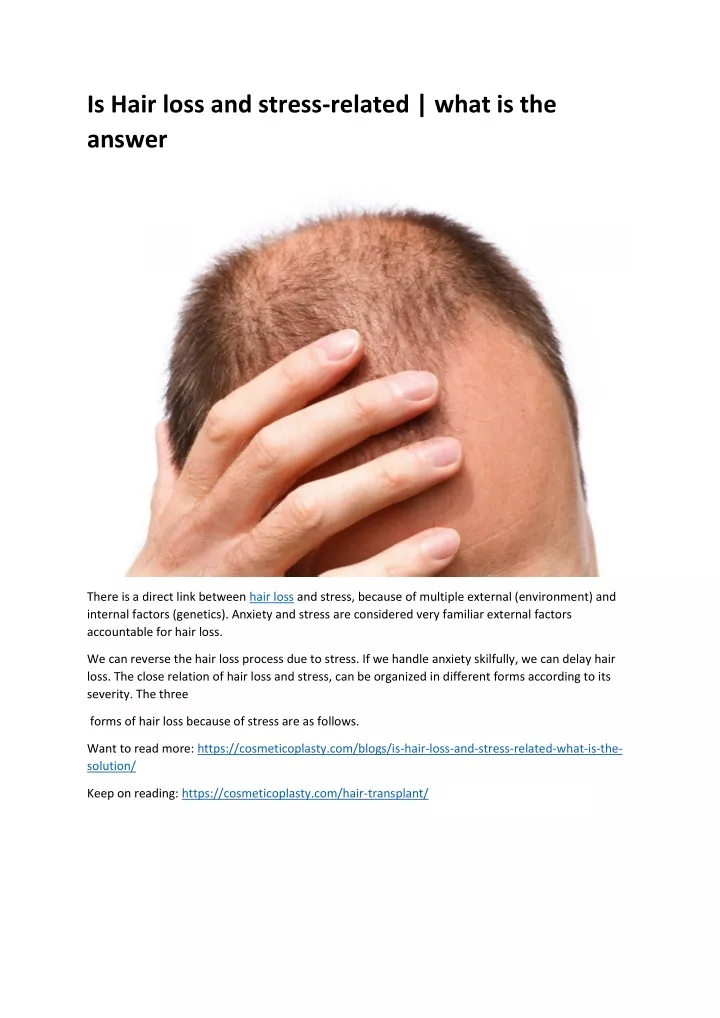 is hair loss and stress related what is the answer