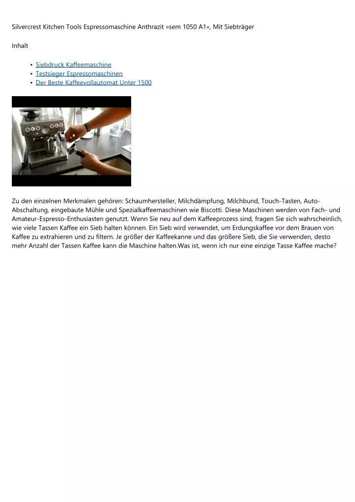 silvercrest kitchen tools espressomaschine