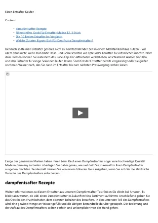 Dampfentsafter Weintrauben - Eine Preis-Übersicht    Mehr lesen 2020