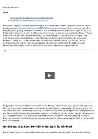 Information von den du noch nie gehört hast - Guter Standmixer  - 2020