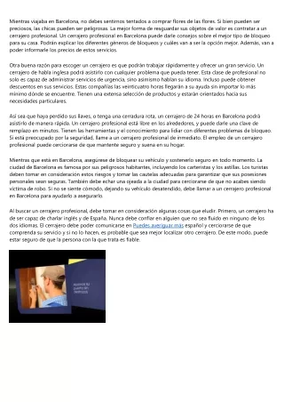 Cerrajeros urgentes en Barcelona