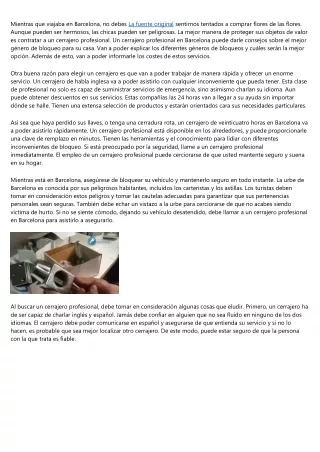 Cerrajeria urgente las veinticuatro H en Barcelona