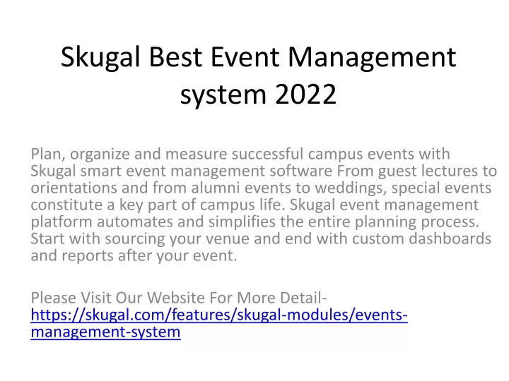 skugal best event management system 2022