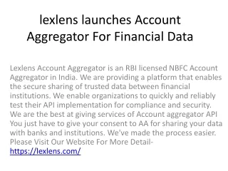 lexlens launches account aggregator for financial data