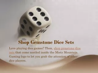 Shop Gemstone Dice Sets