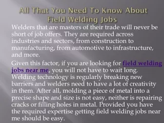 field welding jobs near me