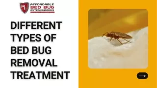 DIFFERENT TYPES OF BED BUG REMOVAL TREATMENT