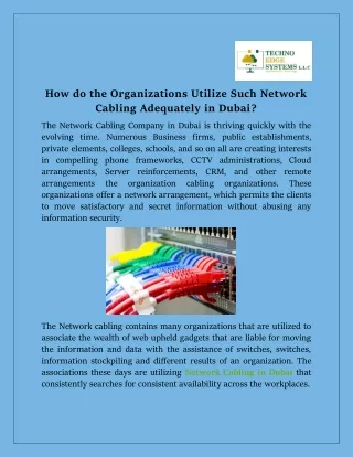 how do the organizations utilize such network