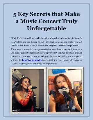 5 Key Secrets that Make a Music Concert Truly Unforgettable
