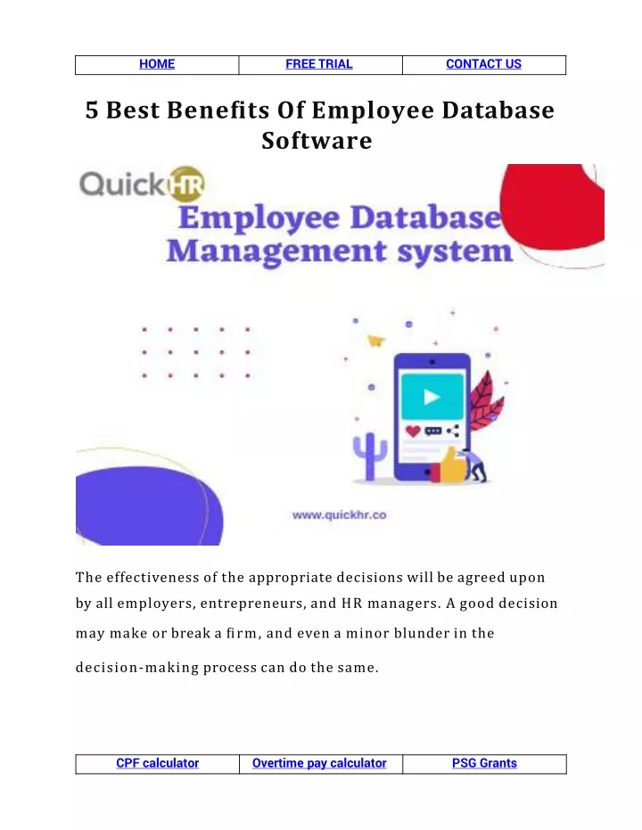 5 best bene ts of employee database software