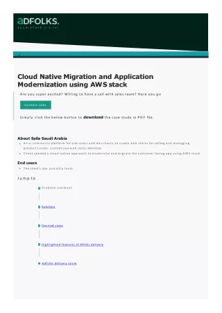 Cloud Native Migration and Application Modernization using AWS stack