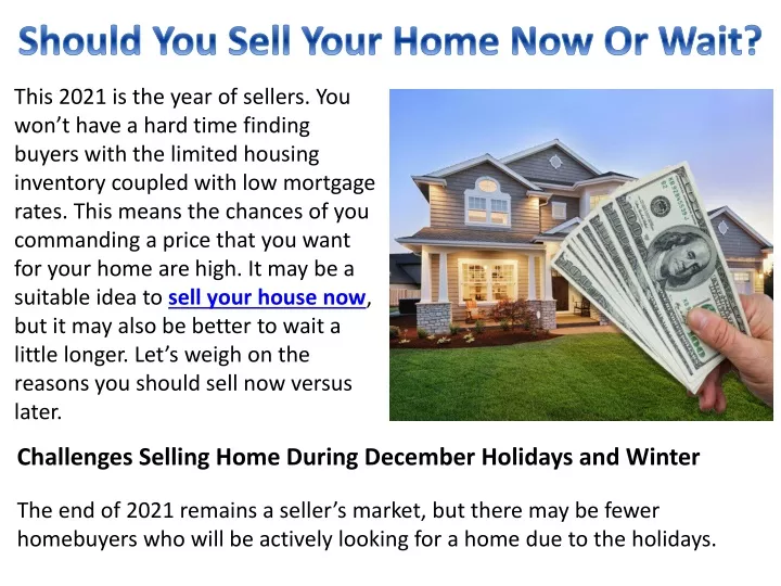 should you sell your home now or wait