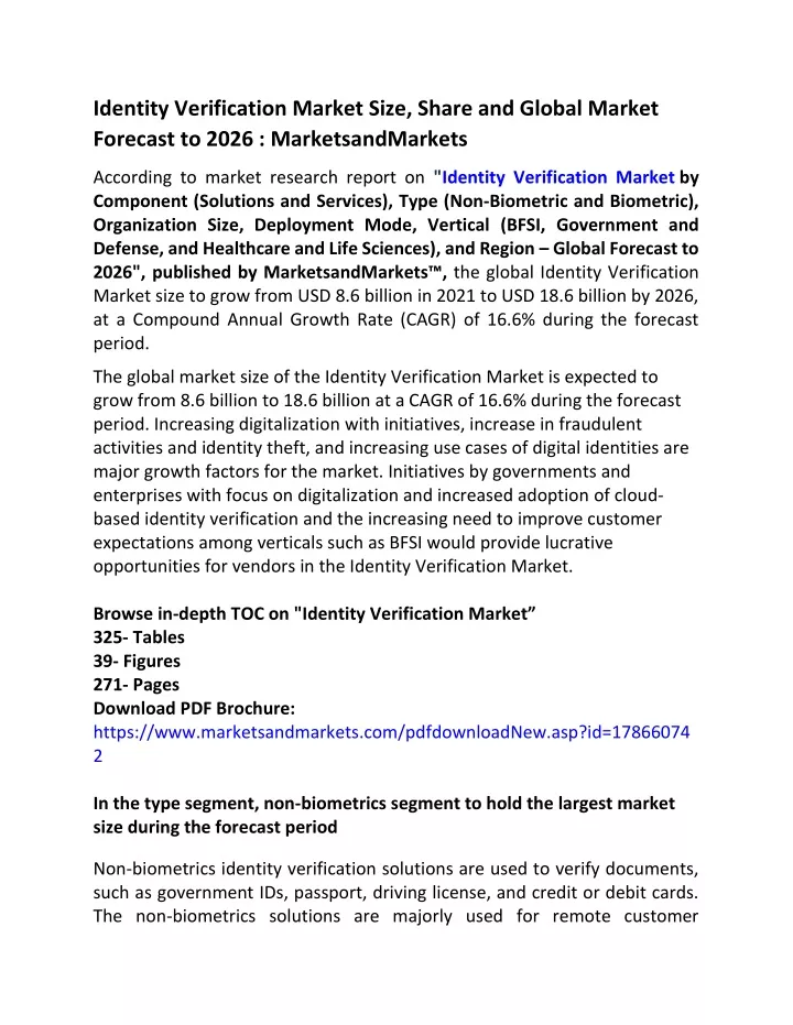 identity verification market size share