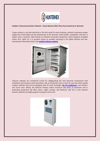 Outdoor Telecommunication Cabinets – Know Reasons Why They Have Scaled Up In Demand