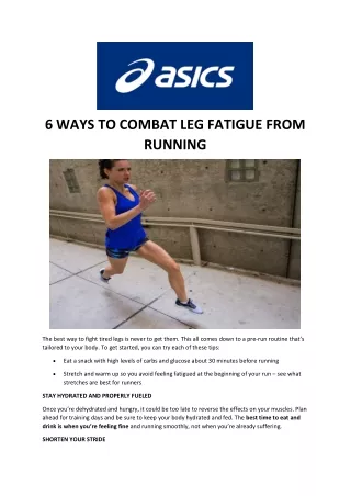 6 ways to combat leg fatigue from running
