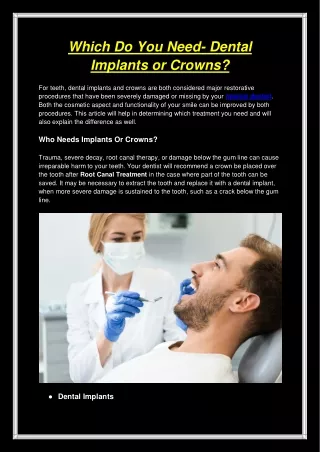 which do you need dental implants or crowns