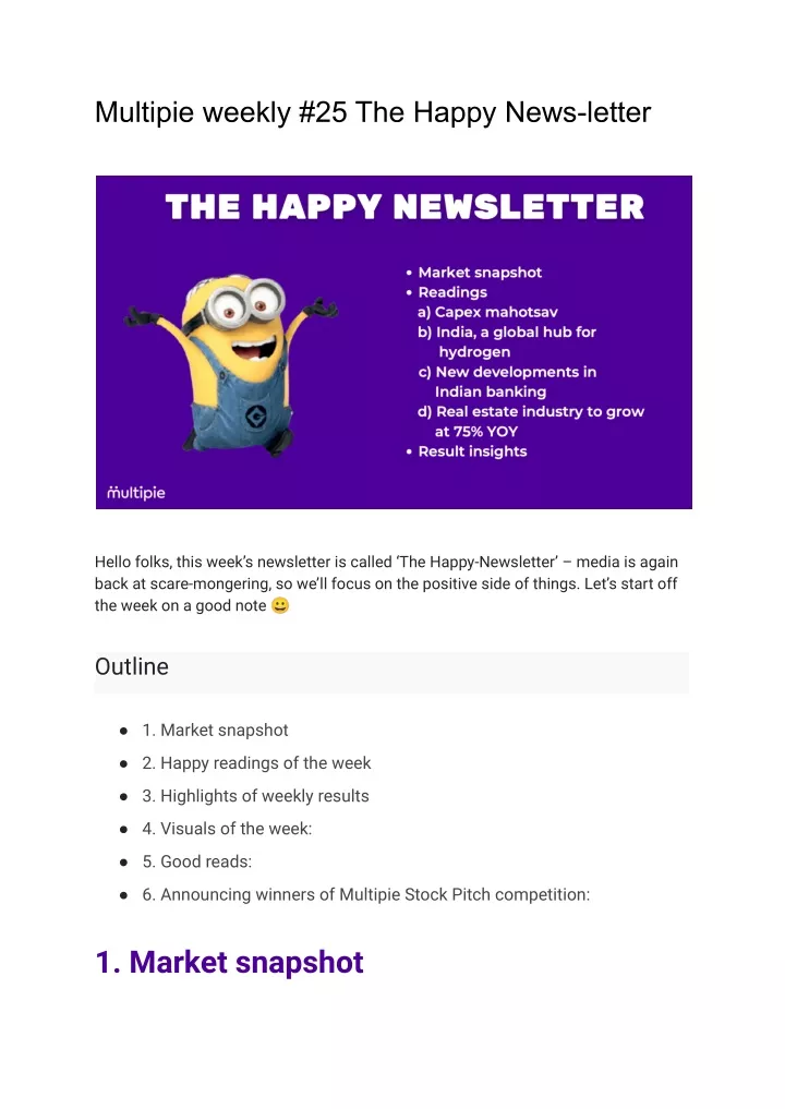 multipie weekly 25 the happy news letter