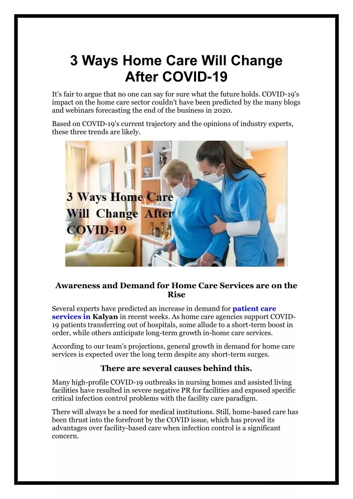 3 ways home care will change after covid 19