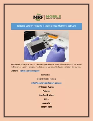 iphone screen repairs mobilerepairfactory com au