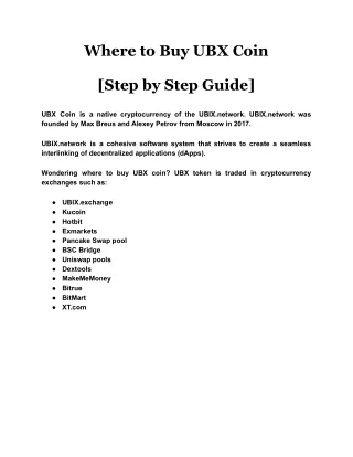 where to buy ubx coin