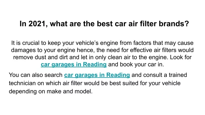 in 2021 what are the best car air filter brands