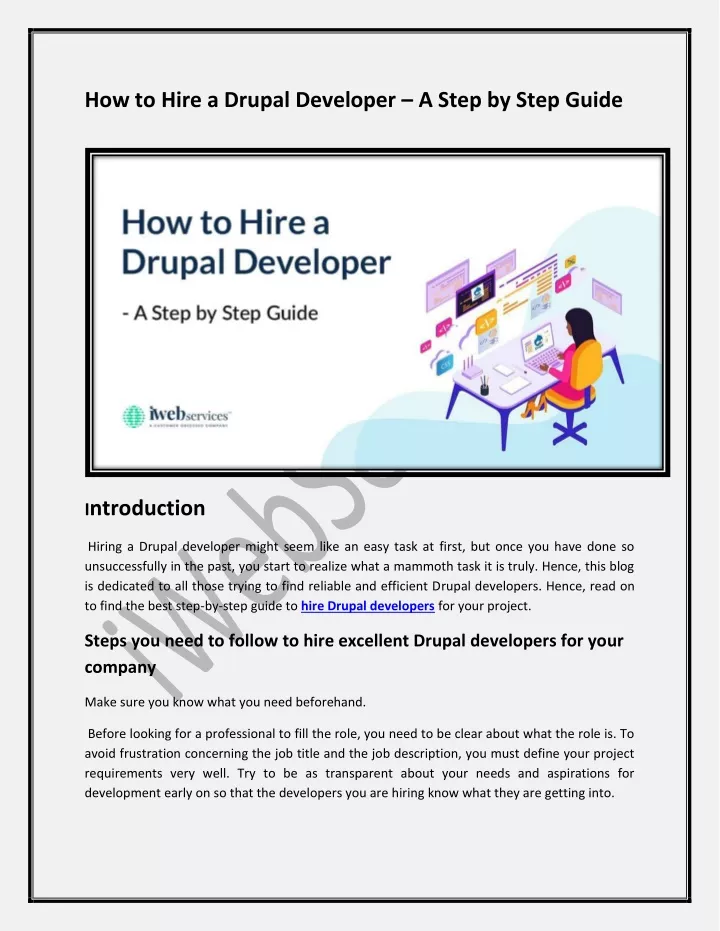 how to hire a drupal developer a step by step