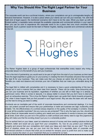 Why You Should Hire The Right Legal Partner for Your Business
